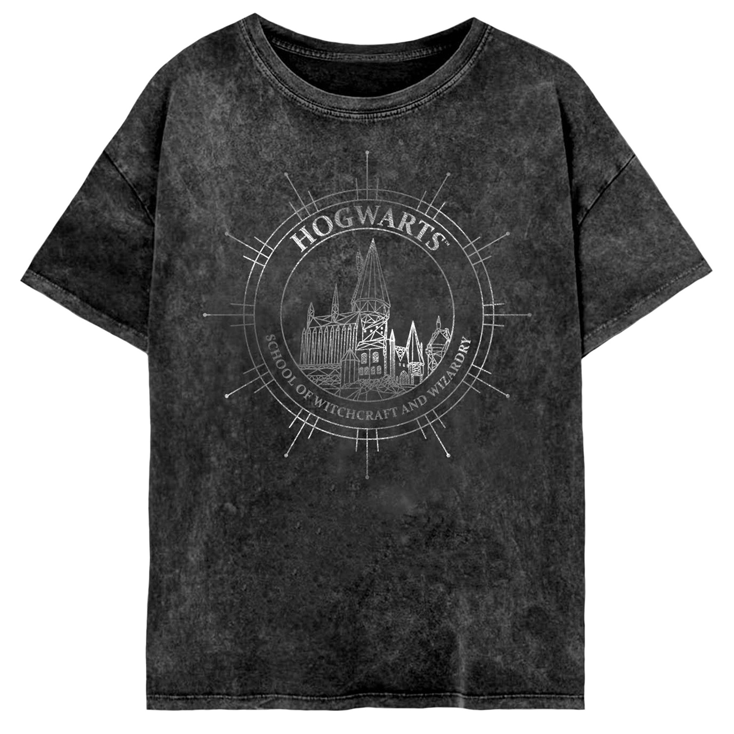 Harry Potter Womens Hogwarts Constellation Acid Wash T-Shirt